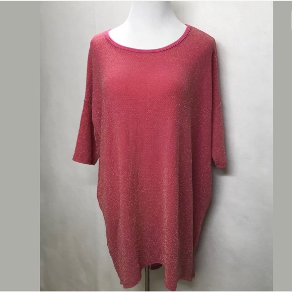 LuLaRoe Tops - 💥SOLD💥LuLaRoe Elegant Pink Gold Glitter Irma